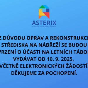DŮLEŽITÉ INFORMACE K LETNÍM TÁBORŮM