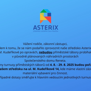 Informace k příměstským táborům 2025